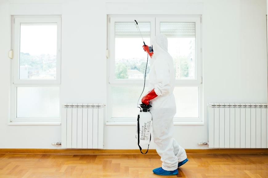 AL Pest Control professional performing insect extermination
